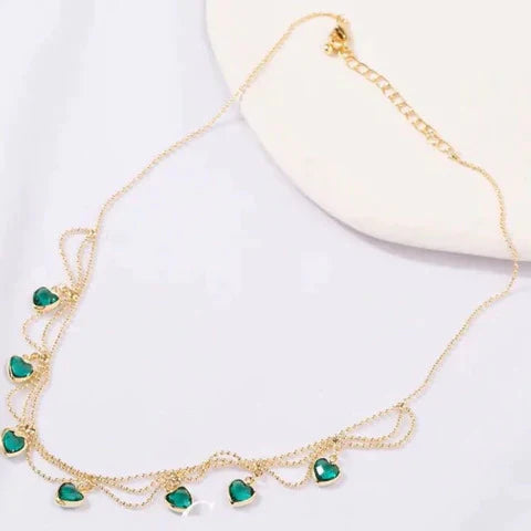 שרשרת לב ייחודית עם אבני זירקוניה