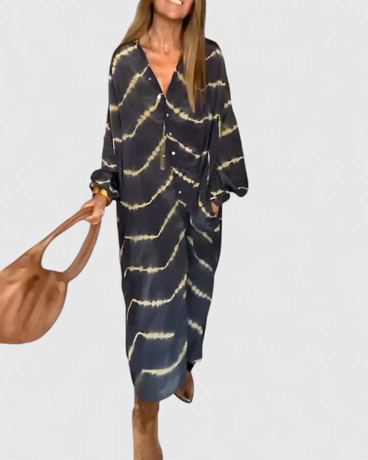 לוטי - שמלת מקסי פסים בוהו אלגנטית