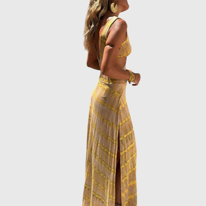 נורה - שמלת חיתוך עם חיתוך עמוק