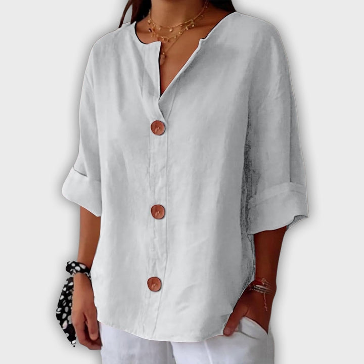 יעל - חולצת פשתן רפויה ואלגנטית לקיץ