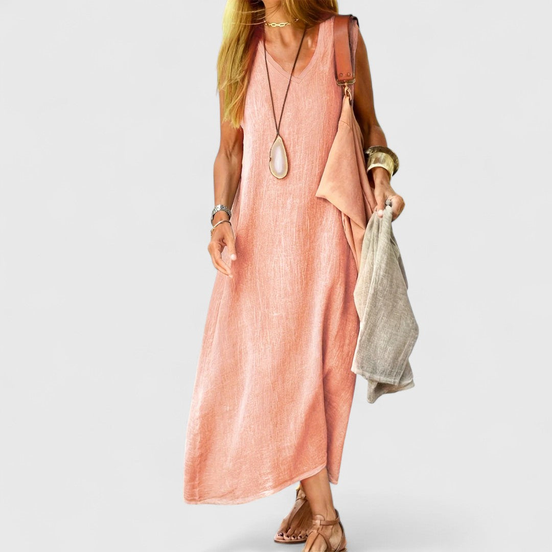 אליסה – שמלת סריג קז'ואלית ללא שרוולים