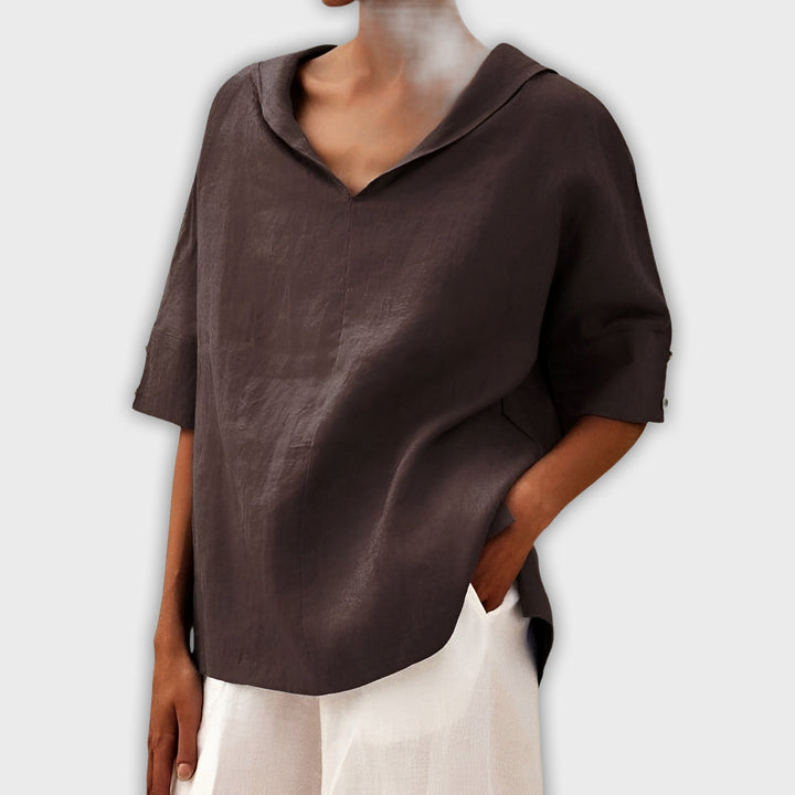 חולצת פשתן וכותנה קלילה ליקי - אלגנטית ונוחה לכול הזדמנות