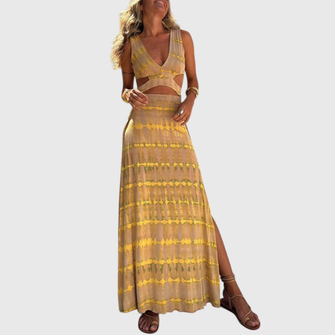 נורה - שמלת חיתוך עם חיתוך עמוק