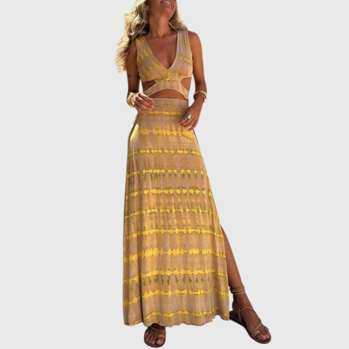 נורה - שמלת חיתוך עם חיתוך עמוק