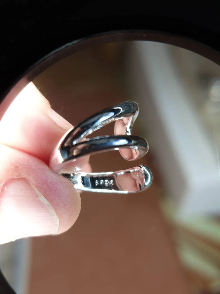 טבעת מתכווננת מעוצבת מפלדת אל חלד