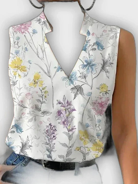 טופ קיץ צווארון V לנשים