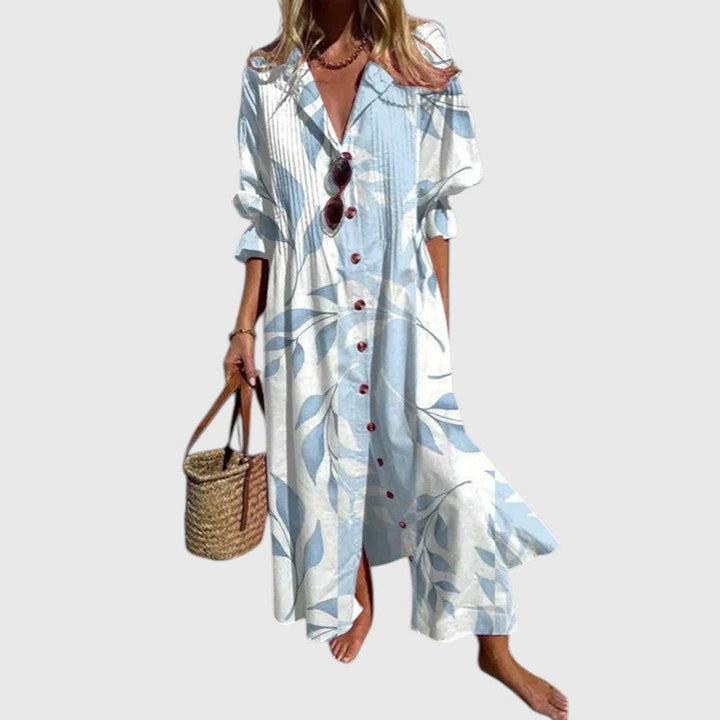 ורונה - שמלת מקסי עם הדפס פרחוני