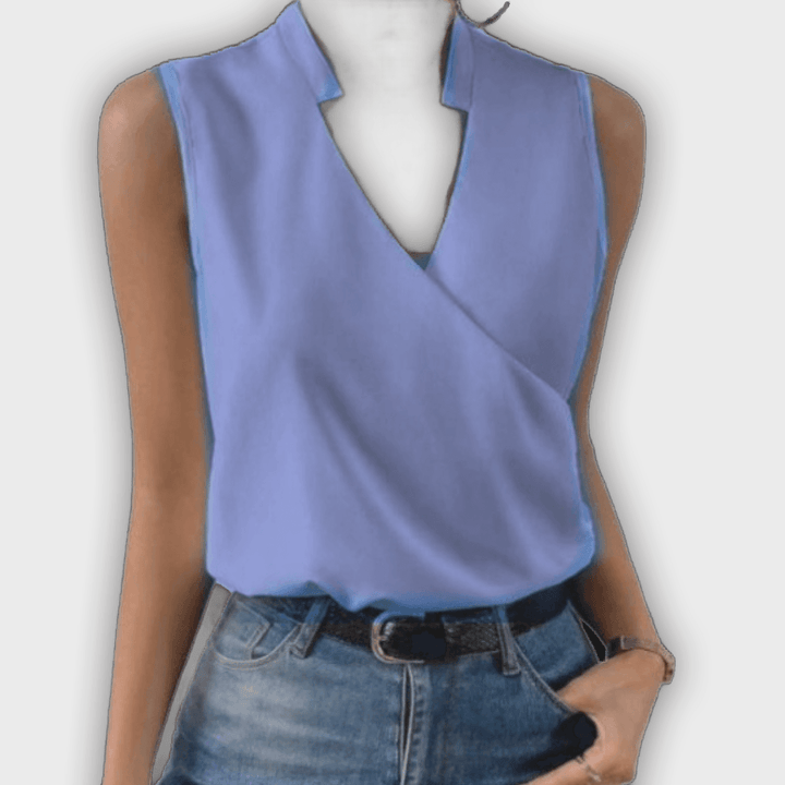 טופ קיץ צווארון V לנשים