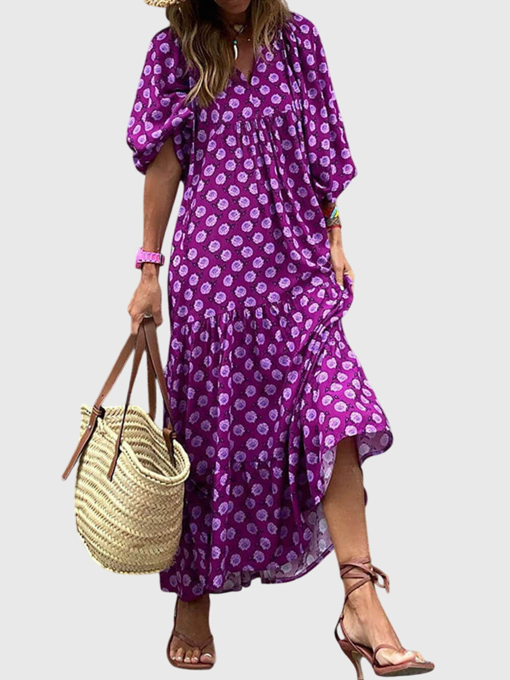 דawn - שמלת מקסי רחבה אלגנטית