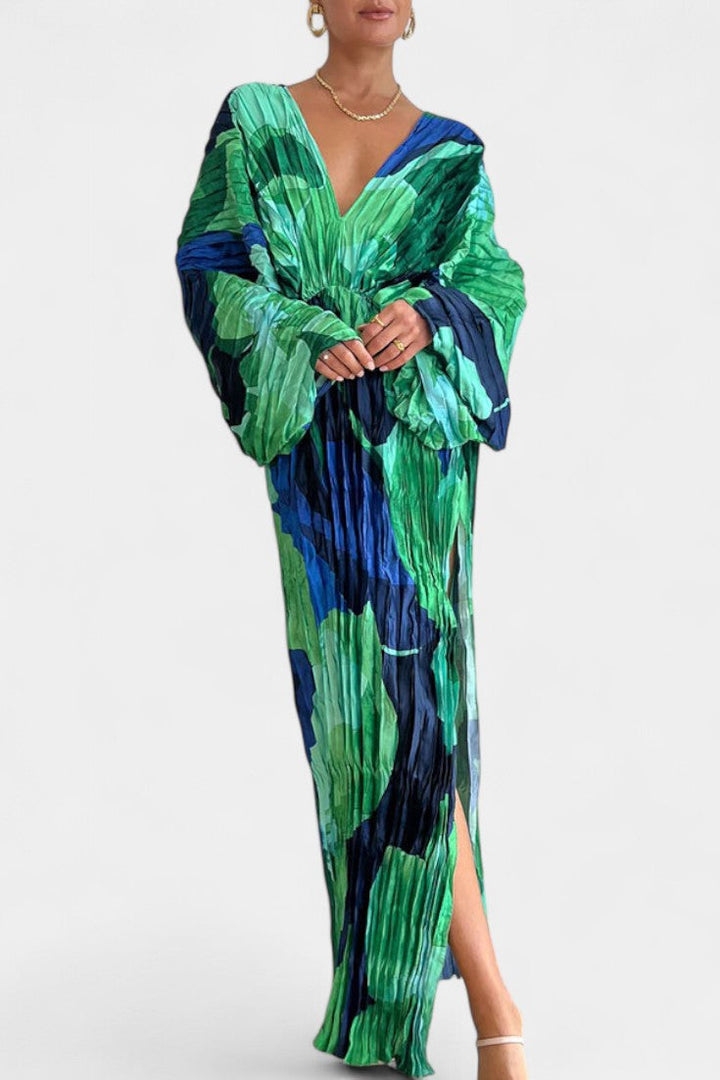 רבקה שמלת מקסי קצרה עם קפלים