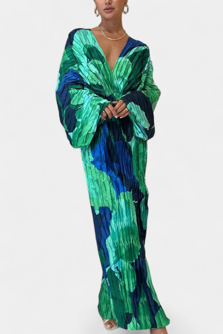 רבקה שמלת מקסי קצרה עם קפלים