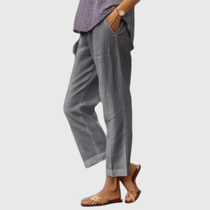 מכנסיים נוחים כותנה ולינן - נושמים בהתאמה רפויה