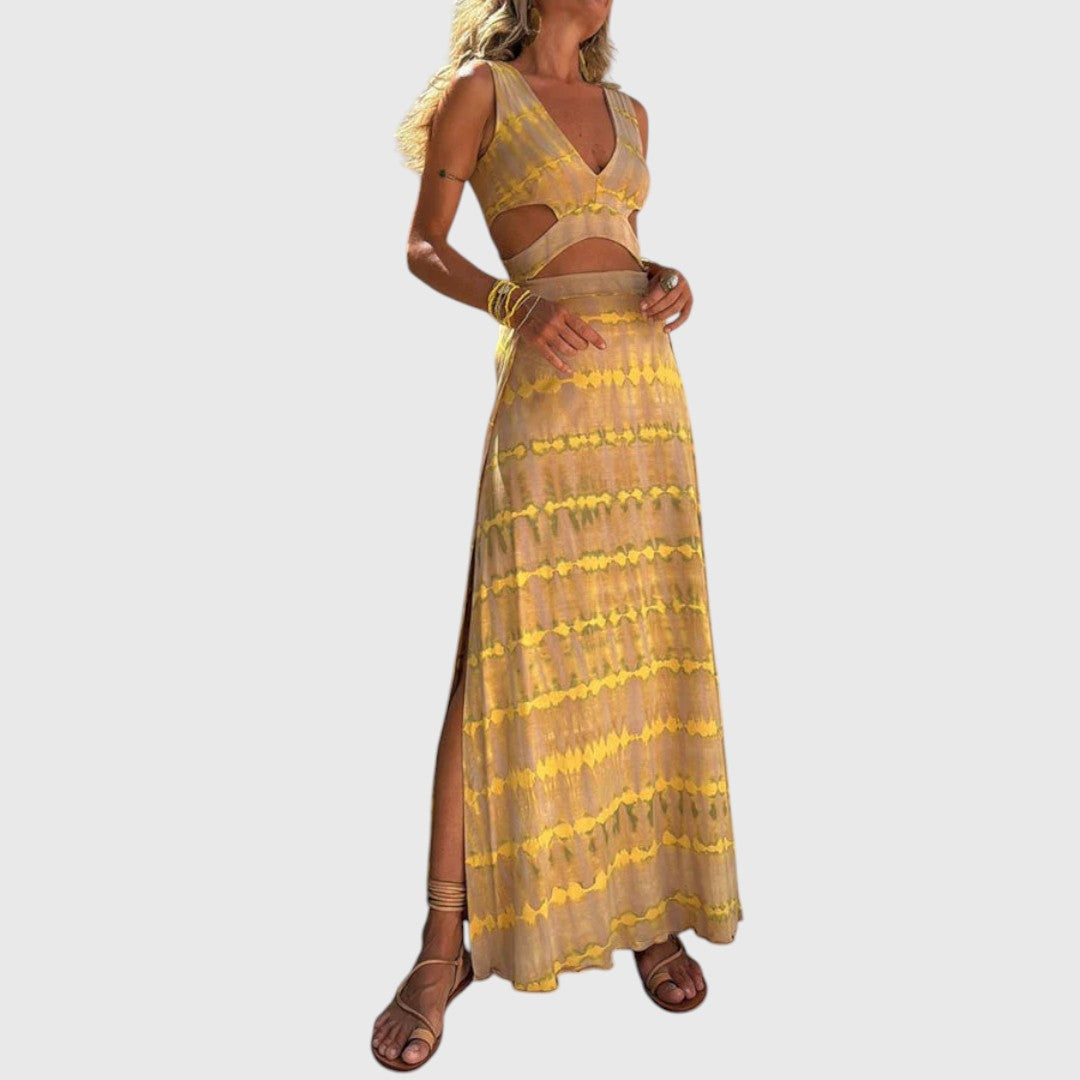 נורה - שמלת חיתוך עם חיתוך עמוק