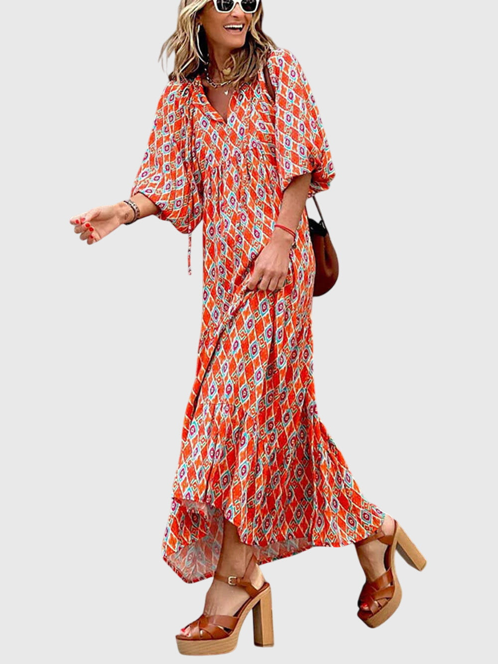 דאון - שמלת מקסי רחבה אלגנטית