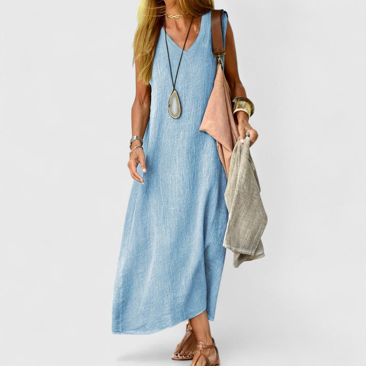 אליסה – שמלת סריג קז'ואלית ללא שרוולים