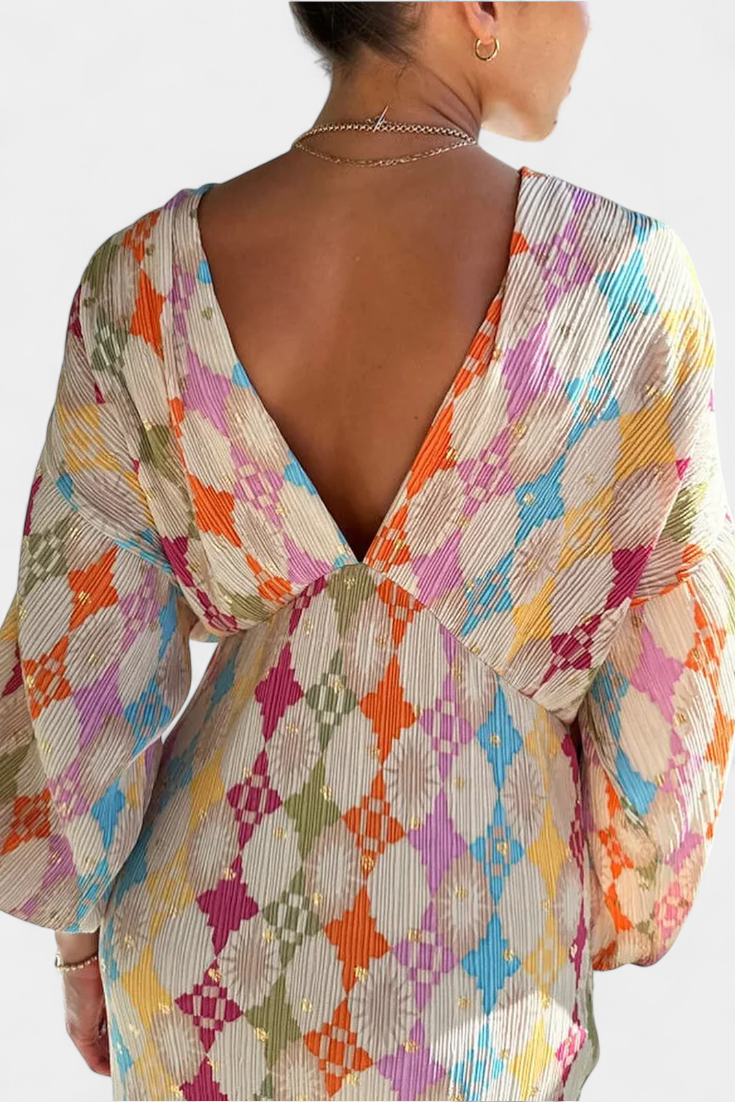 סמלת מקסי שאניס עם הדפס גיאומטרי