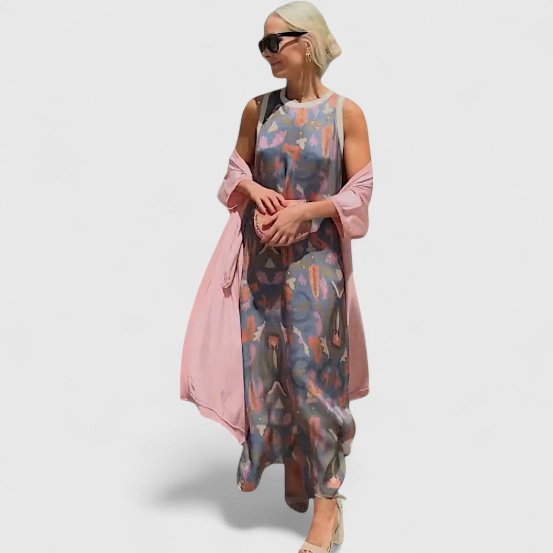 אלבריה – שמלת מקסי עם קרדיגן