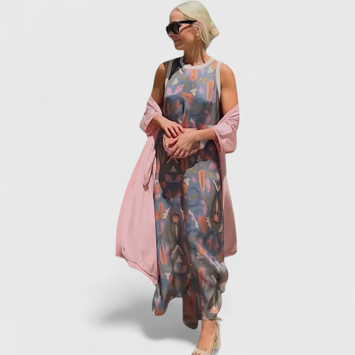 אלבריה – שמלת מקסי עם קרדיגן