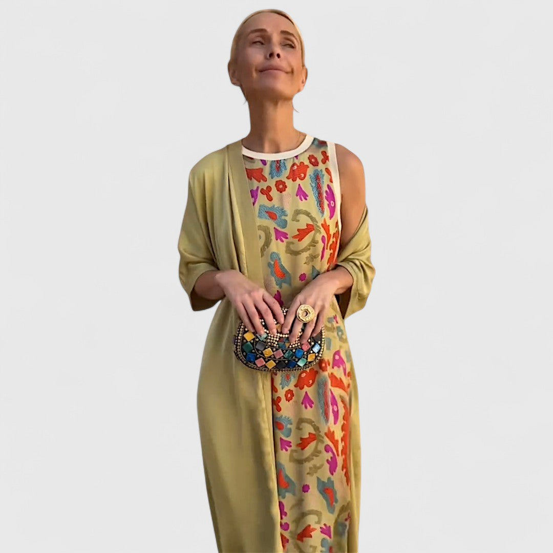 אלבריה – שמלת מקסי עם קרדיגן