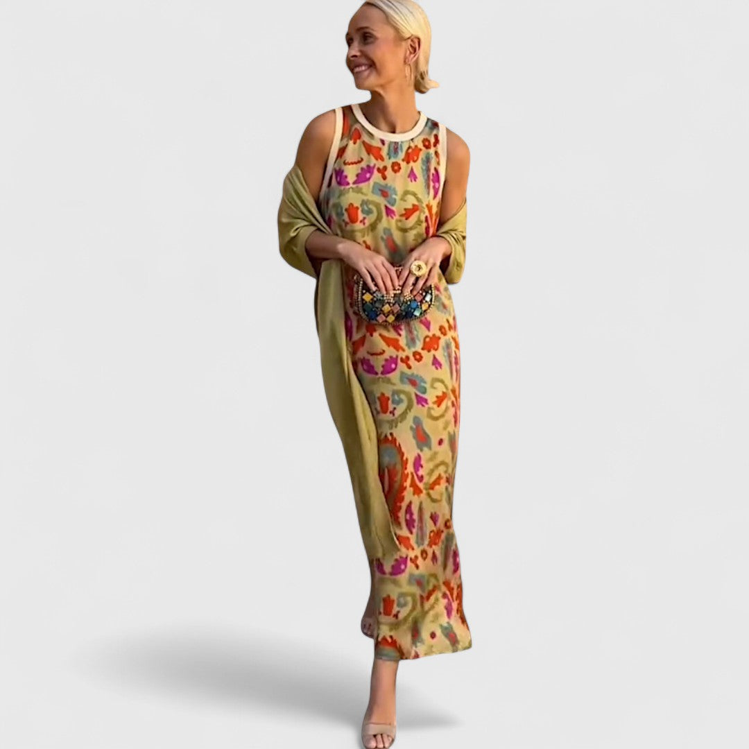 אלבריה – שמלת מקסי עם קרדיגן